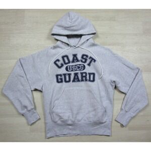 Vintage 90s US Coast Guard Hoodie Sweatshirt (M) Lee Crossgrain Semper Paratus